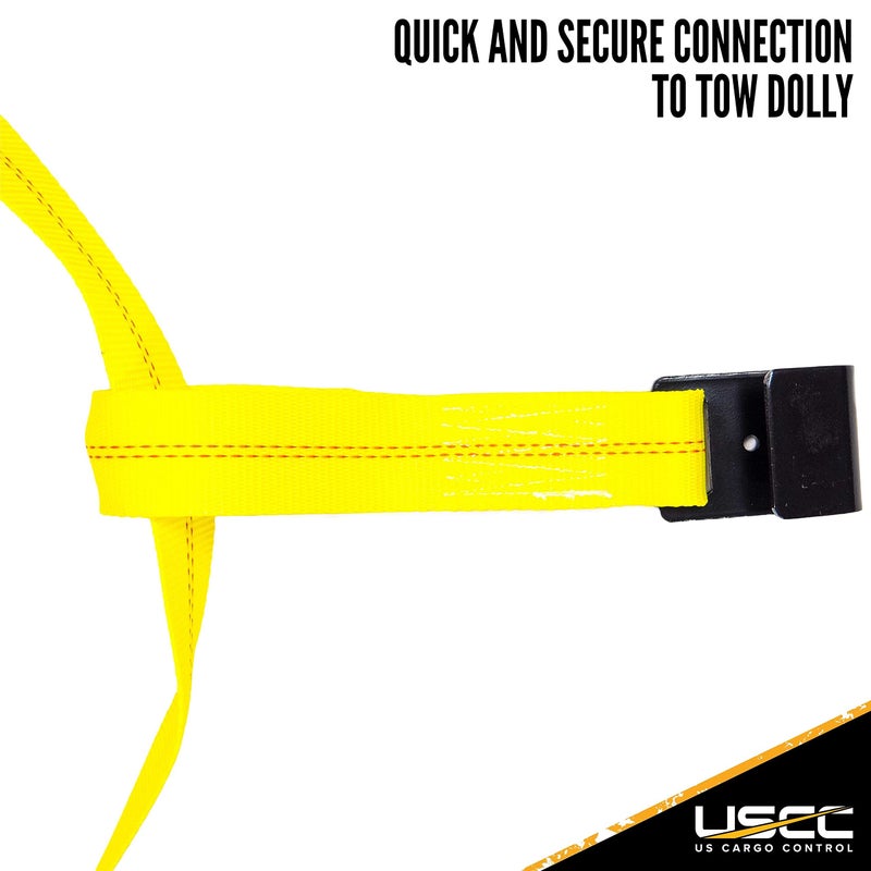 US Cargo Control Adjustable Tow Dolly Strap, 2 Inch Top Strap, Flat Hook End, Great for Tow Dolly Car Hauling, 3,333 Pound Working Load Limit, 2 Pack - Image 5